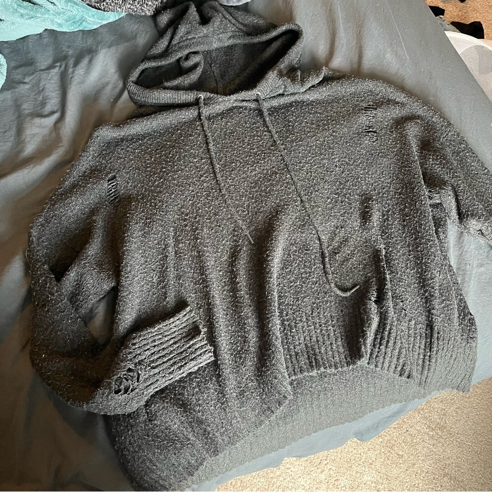 American Eagle Tattered Dark Sweatshirt